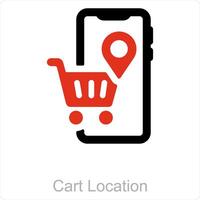 Cart Location and shop icon concept vector