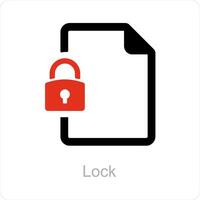 lock and document icon concept vector