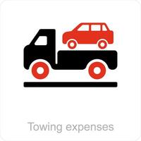 Towing Expenses and car icon concept vector