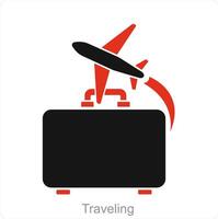 Traveling and flight icon concept vector