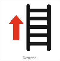 Descend  and way icon concept vector