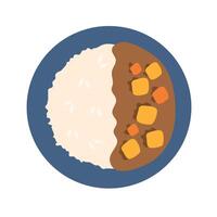 Japanese curry with rice Kare Raisu vector