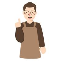 Happy young man in apron vector