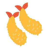 Japanese food shrimp tempura illustration vector