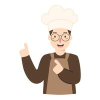 chef showing winner gesture in uniform vector