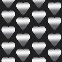 Seamless pattern with hearts of silver vector