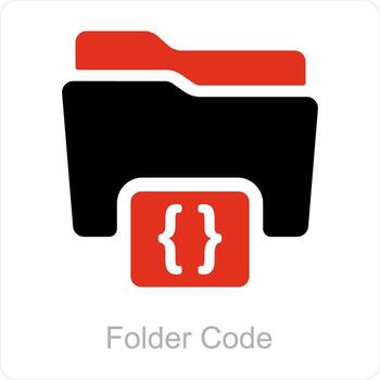Folder Code and Folder icon concept vector