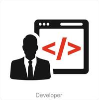 Developer and code icon concept vector