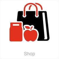 Shop and list icon concept vector