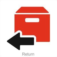 Return and package icon concept vector