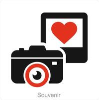 Souvenir and camera icon concept vector