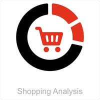 Shopping Analysis and report icon concept vector