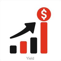 Yield and stock icon concept vector