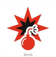 Bomb and spark icon concept vector