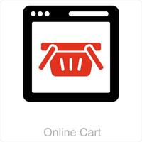 Online Cart and cart icon concept vector