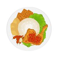 Delicious Smashed chicken or ayam geprek vector illustration logo