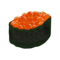 Salmon roe sushi sushi ikura salmon eggs sushi vector illustration logo