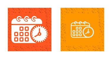 Calendar with clock Vector Icon