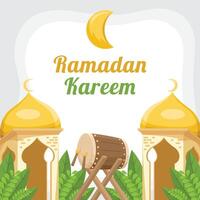 Ramadán kareem islámico saludo vector