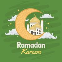 Ramadán kareem islámico saludo vector