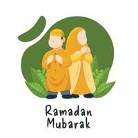 Ramadán kareem islámico saludo vector