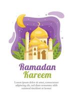 Ramadán kareem islámico saludo vector