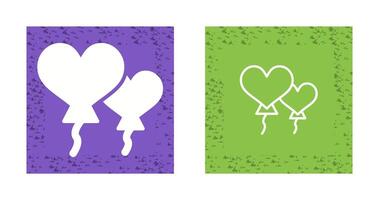 Heart shaped balloons Vector Icon