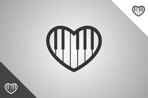 Piano logo. Minimal and modern logotype. Perfect logo for business related to band, musicians and singers industry. Isolated background. Vector eps 10.