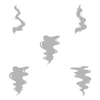 Wavy gray smoke, digital art illustration vector