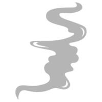 Wavy gray smoke, digital art illustration vector