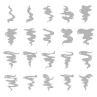 Wavy gray smoke, digital art illustration vector