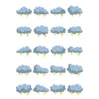 único relámpago oscuro gris nubes en el cielo, Arte digital ilustración vector