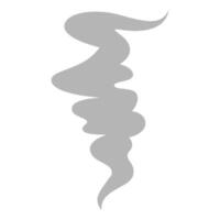 Wavy gray smoke, digital art illustration vector