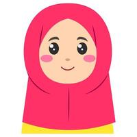 Cute sticker of woman in hijab, art illustration vector