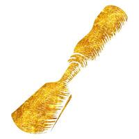 Hand drawn half round chisel in woodcut woodworking tool in gold foil texture vector illustration