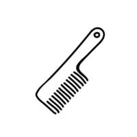 Hair comb icon. Hand drawn vector illustration. Editable line stroke