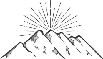 vector illustration hand drawn mountains