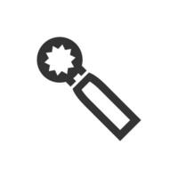 Bicycle tools icon in thick outline style. Black and white monochrome vector illustration.