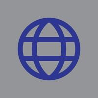 Globe icon. Gray background with blue. Vector illustration. Eps 10. Browser symbol. Design elements for banners, flyers, web, brochures etc