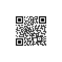 Qr code icon. Simple black symbol on white background. Flat vector illustration. Barcode element design for illustration