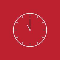 reloj icono. hora símbolo. plano vector ilustración. blanco en rojo antecedentes. icono y símbolo diseño elementos para varios diseño necesidades.