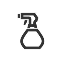 Sprayer bottle icon in thick outline style. Black and white monochrome vector illustration.