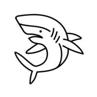 Shark icon. Hand drawn vector illustration.