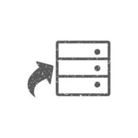 Database icon in grunge texture vector illustration