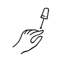 Nail coloring . Hand drawn vector illustration. Editable line stroke.