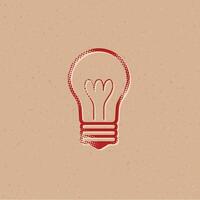 Light bulb halftone style icon with grunge background vector illustration