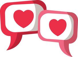 heart with speech bubbles vector icon