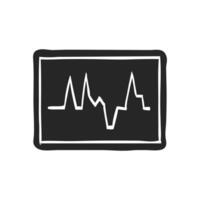 Hand drawn Heart rate monitor vector illustration