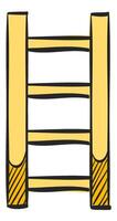 Ladder icon in hand drawn color vector illustration