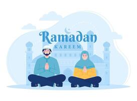 ramadhan concept flat illustration vector